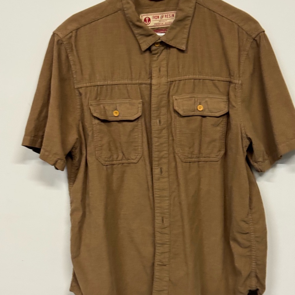 Men's Brown Button-Up Shirt